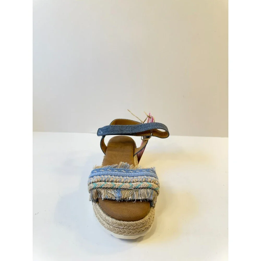 Roxy Kids Sandals Platform Braided Jute Wedge Multicolor US 11